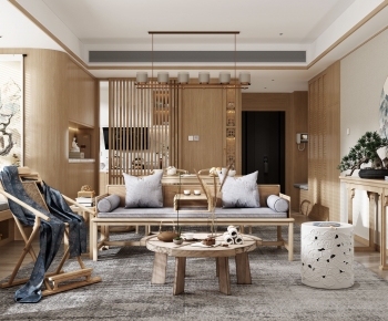 New Chinese Style A Living Room-ID:758028986