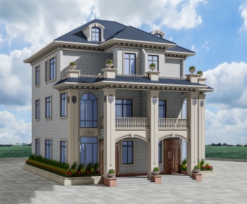 Simple European Style Detached Villa-ID:465950977