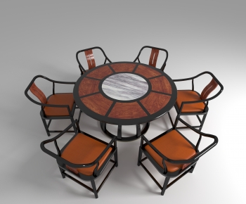新中式圆形餐桌椅-ID:953680998
