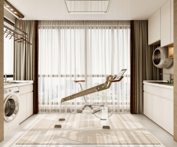 Modern Balcony Laundry Room-ID:456804048