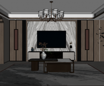 New Chinese Style A Living Room-ID:122925045