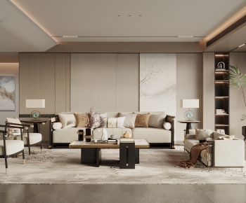 New Chinese Style A Living Room-ID:888009073