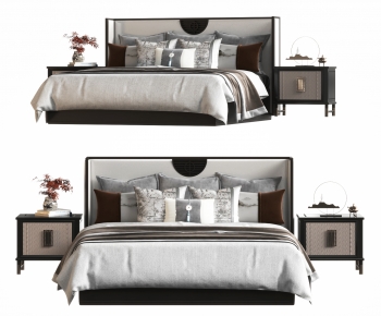 New Chinese Style Double Bed-ID:215063103