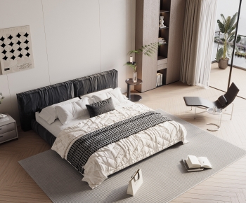 Modern Double Bed-ID:128752954