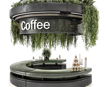 现代咖啡店操作台3D模型