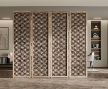 Wabi-sabi Style Wooden Screen Partition-ID:267348056