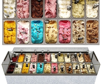 现代冰淇淋冰柜3D模型