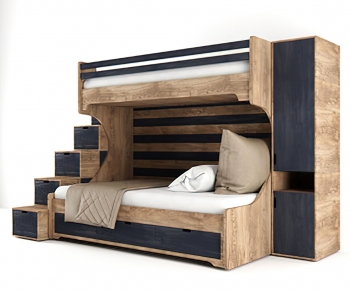 Nordic Style Bunk Bed-ID:250899832