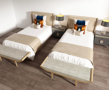 New Chinese Style Single Bed-ID:703110767