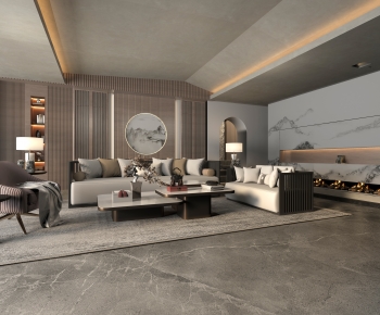 New Chinese Style A Living Room-ID:271617898
