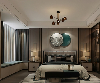 New Chinese Style Bedroom-ID:444191939