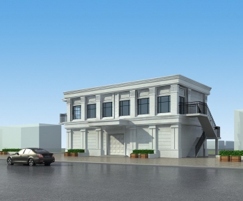 Simple European Style Appearance Of Commercial Building-ID:790260082