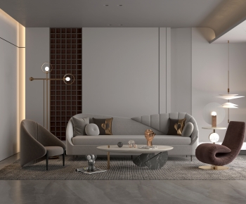 Modern Wabi-sabi Style A Living Room-ID:419357067