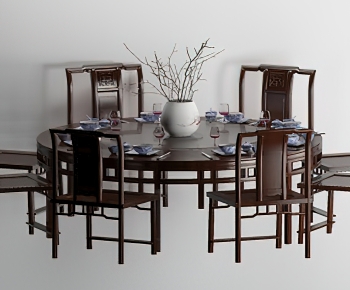 New Chinese Style Dining Table And Chairs-ID:615343094