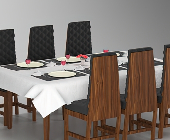 北欧方形餐桌椅组合-ID:515846012