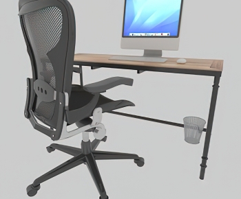 Modern Computer Desk And Chair-ID:542272091