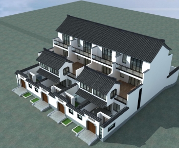 New Chinese Style Architectural Bird's-eye View Planning-ID:615957023