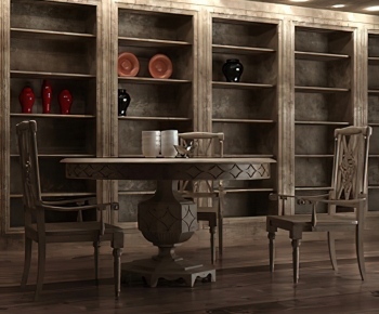 American Style Dining Table And Chairs-ID:538331033