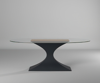 现代圆形玻璃餐桌-ID:619086032