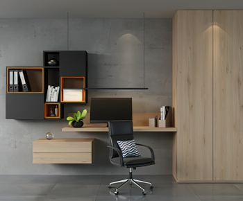 Modern Computer Desk And Chair-ID:634511953