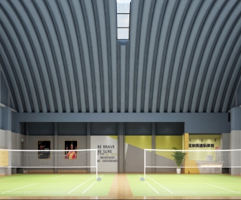 Modern Indoor Badminton Court-ID:818480971
