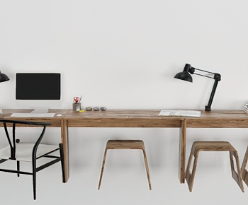Nordic Style Computer Desk And Chair-ID:881341939