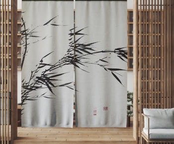 New Chinese Style Door Curtain-ID:921148062