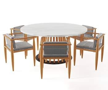 北欧实木圆形餐桌椅组合-ID:959274055
