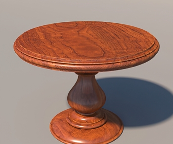 美式木质圆形餐桌-ID:898551941