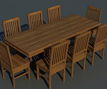 新中式餐桌椅-ID:734072921