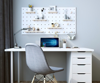 Nordic Style Computer Desk And Chair-ID:731890928