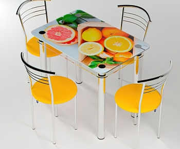 现代不锈钢餐桌椅-ID:452649632