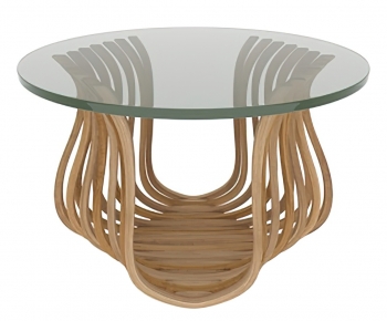 现代实木玻璃餐桌-ID:664513118