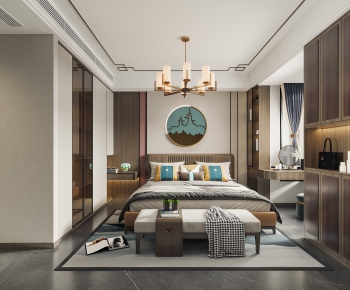New Chinese Style Bedroom-ID:370811947