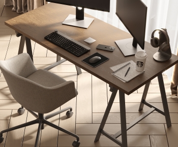 Modern Computer Desk And Chair-ID:839577918