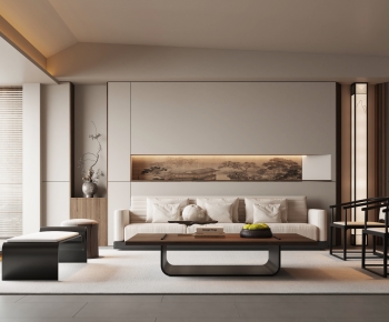New Chinese Style A Living Room-ID:667587044