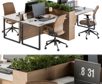 Modern Office Desk And Chair-ID:637629065