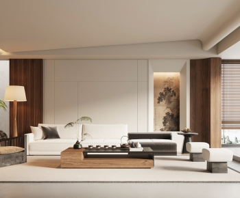 New Chinese Style A Living Room-ID:629729037