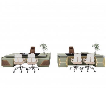 Modern Office Desk And Chair-ID:666822912
