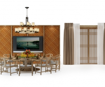 Chinese Style Dining Table And Chairs-ID:395814902