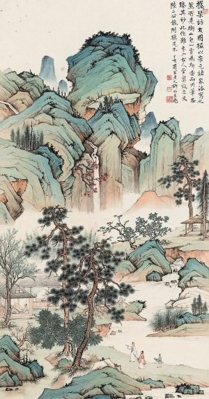 中式国画山水画卷挂画-ID:5721647