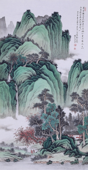 中式国画山水画卷挂画-ID:425169566
