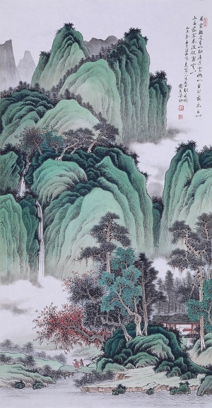 中式国画山水画卷挂画-ID:5721649