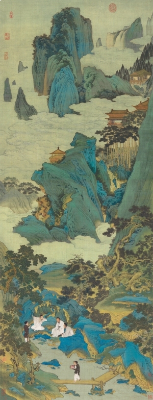中式国画山水画卷挂画-ID:5721651