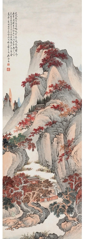 中式国画山水画卷挂画-ID:655355931