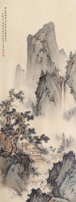 中式国画山水画卷挂画-ID:5721655