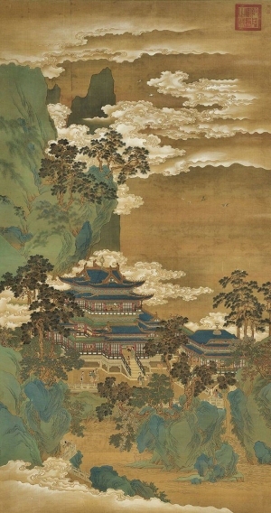 中式国画山水画卷挂画-ID:5721666