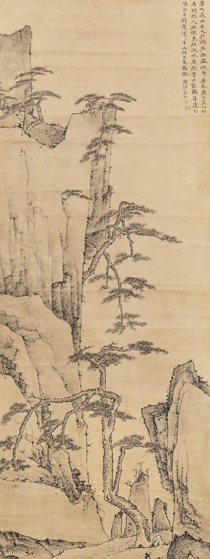 中式国画山水画卷挂画-ID:5721668