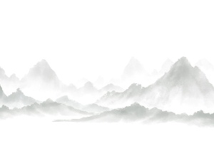 中式国画山水画卷挂画3D模型