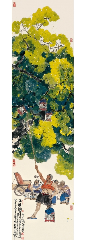 中式国画山水画卷挂画-ID:395566942